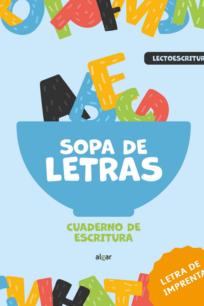 Sopa de letras. Cuaderno de escritura (letra de imprenta)