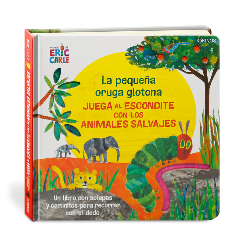 La pequeña oruga glotona juega al escondite con Animales Salvajes