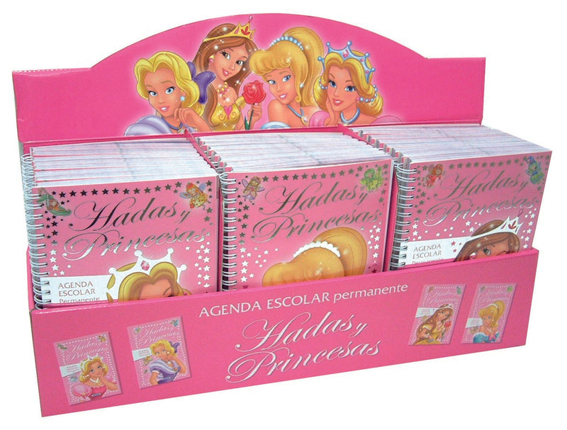 Estuche agenda escolar permanente hadas y princesas (24 ejemplares)