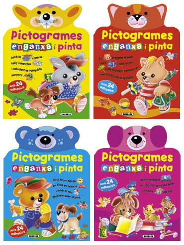 Pictogrames enganxa i pinta (4 títols)