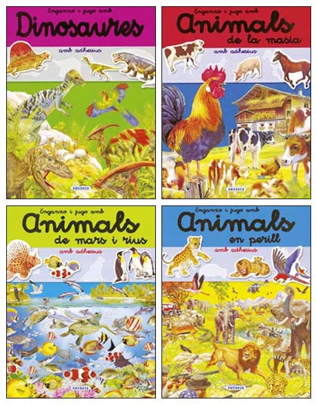Enganxo i jugo amb animals (4 títulos)