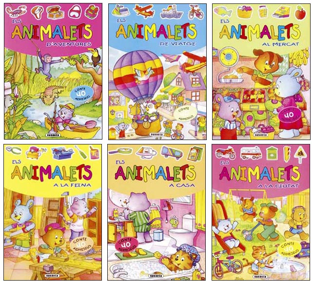 Animalets amb adhesius (6 títols)