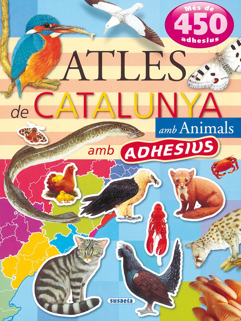 Atles de Catalunya amb animals amb adhesius