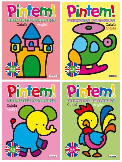 Pintem! primeres paraules català -anglès (4 títols)