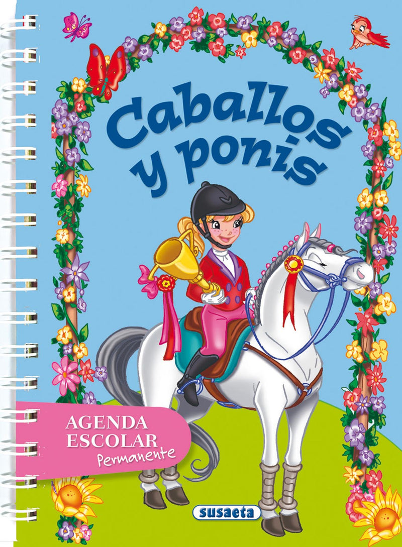 Agenda escolar permanente - Caballos y ponis