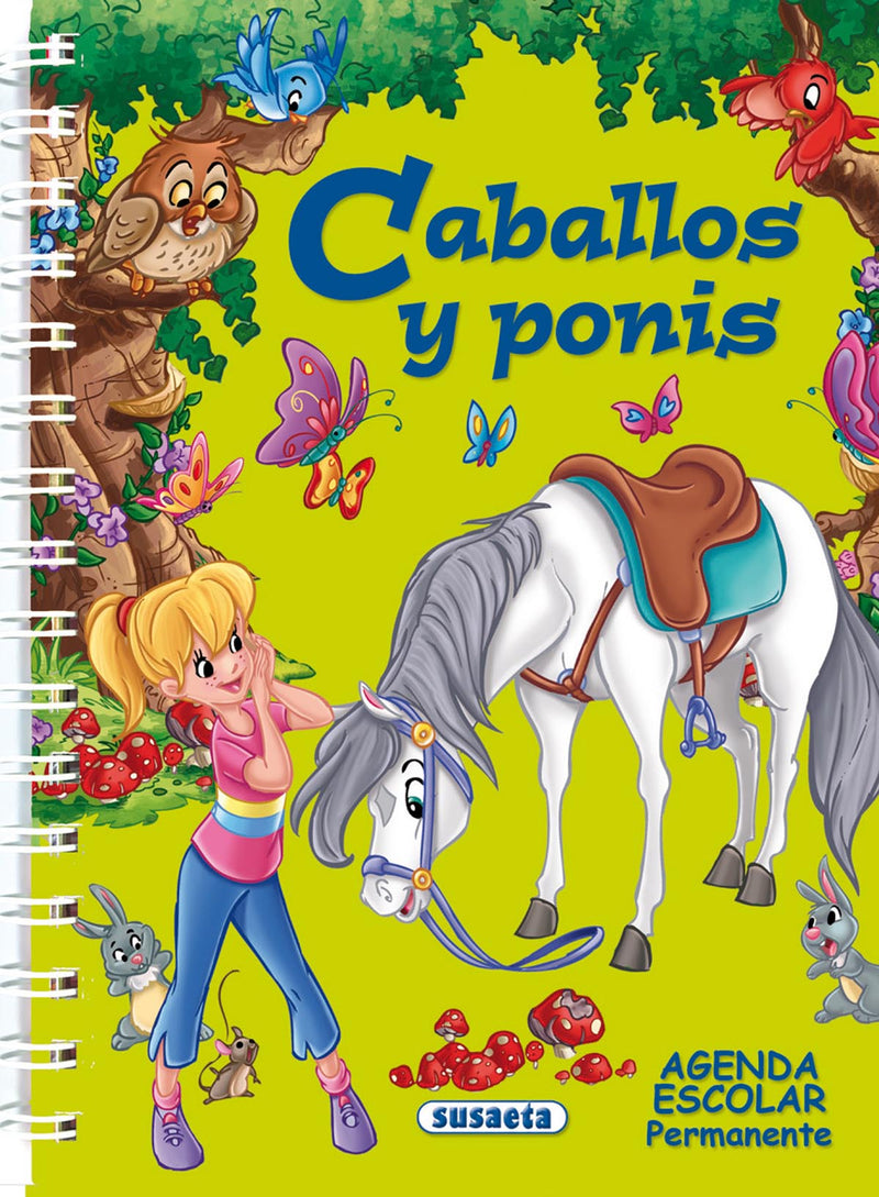 Agenda escolar permanente - Caballos y ponis