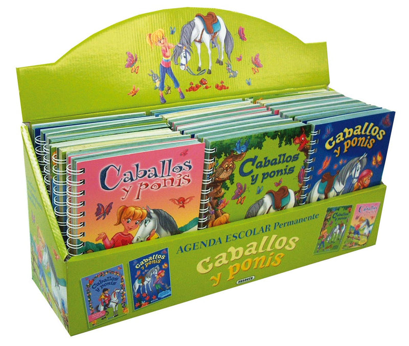 Estuche Agenda escolar permanente - Caballos y ponis (24 ej.)