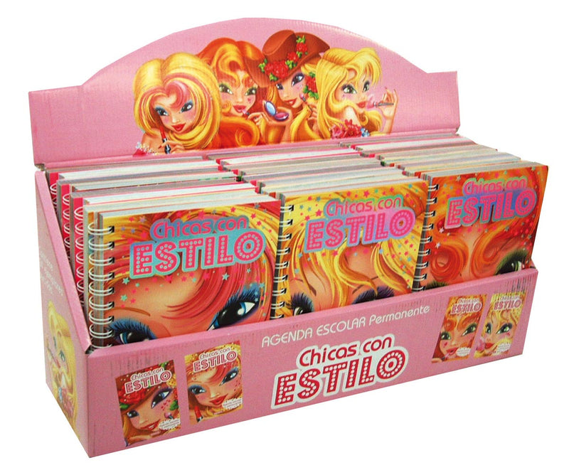 Estuche agenda escolar permanente chicas con estilo (24 ejemplares)