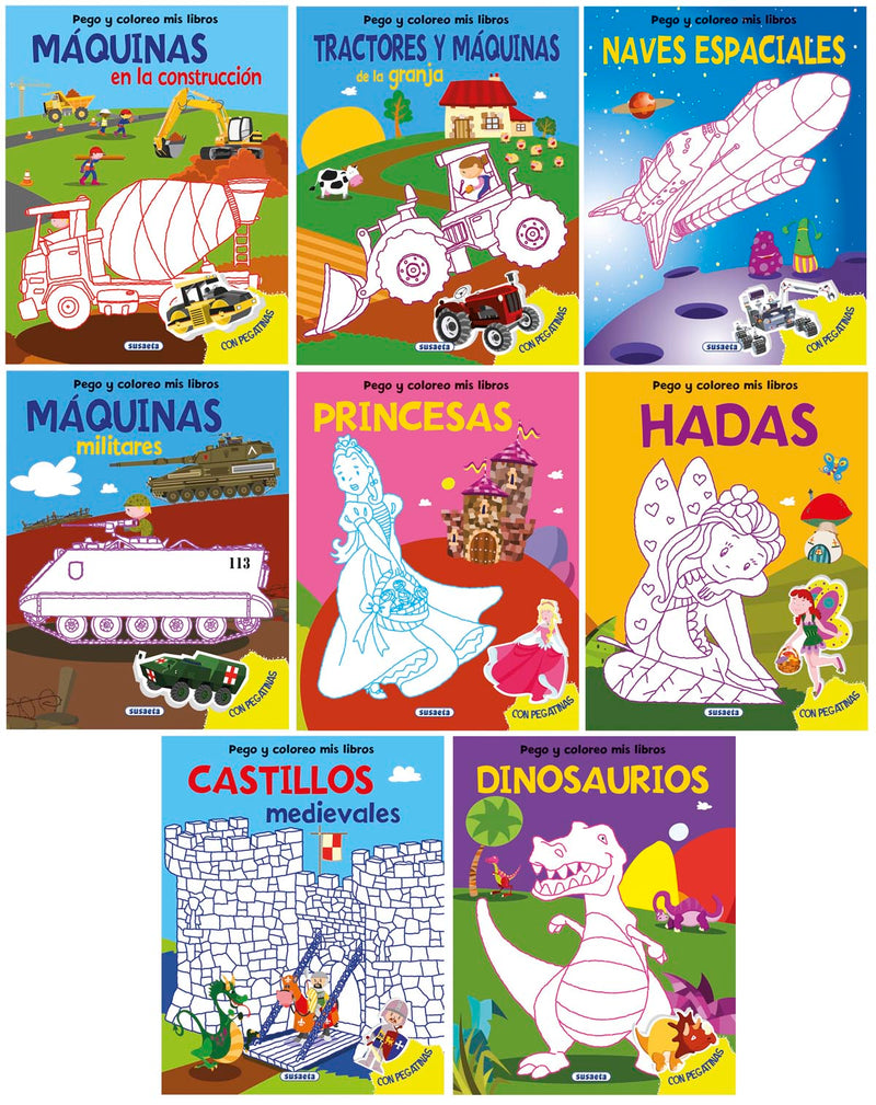 Pego y coloreo mis libros (8 títulos)