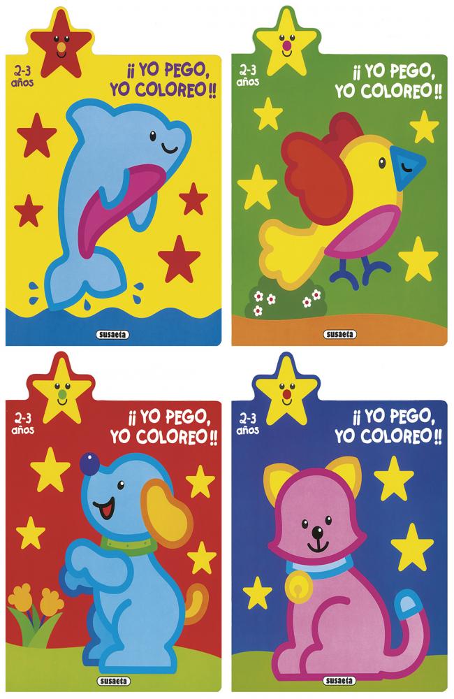 ¡Yo pego, yo coloreo! 2-3 años (4 títulos)