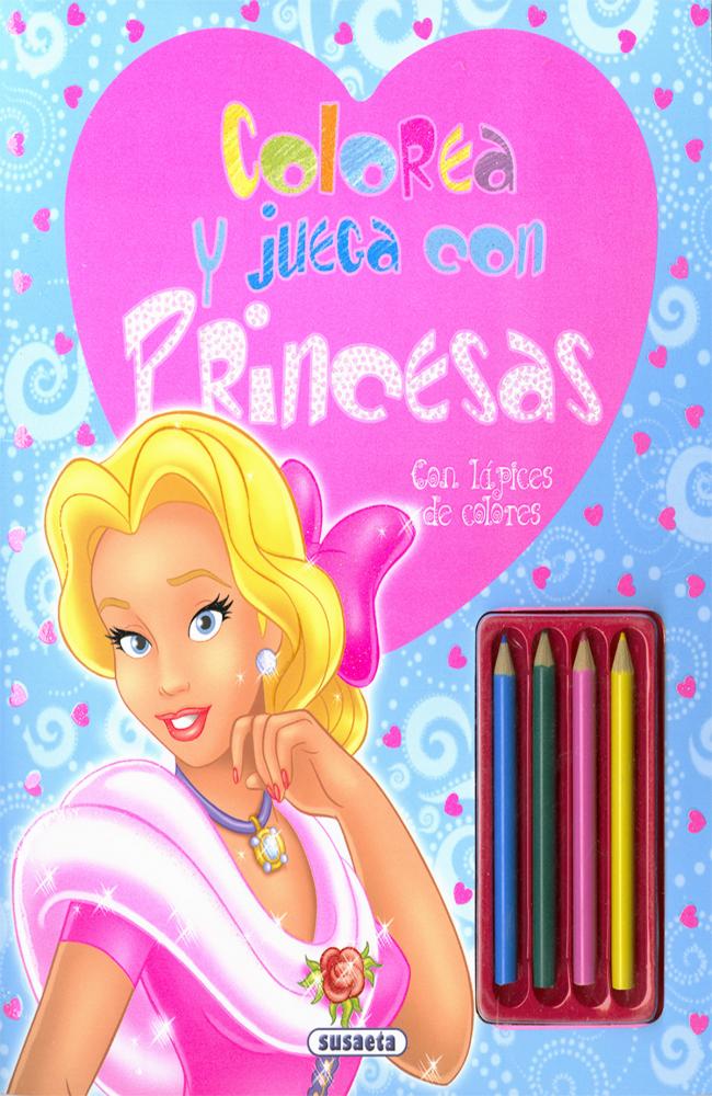 Colorea y juega con princesas (con lápices de colores)