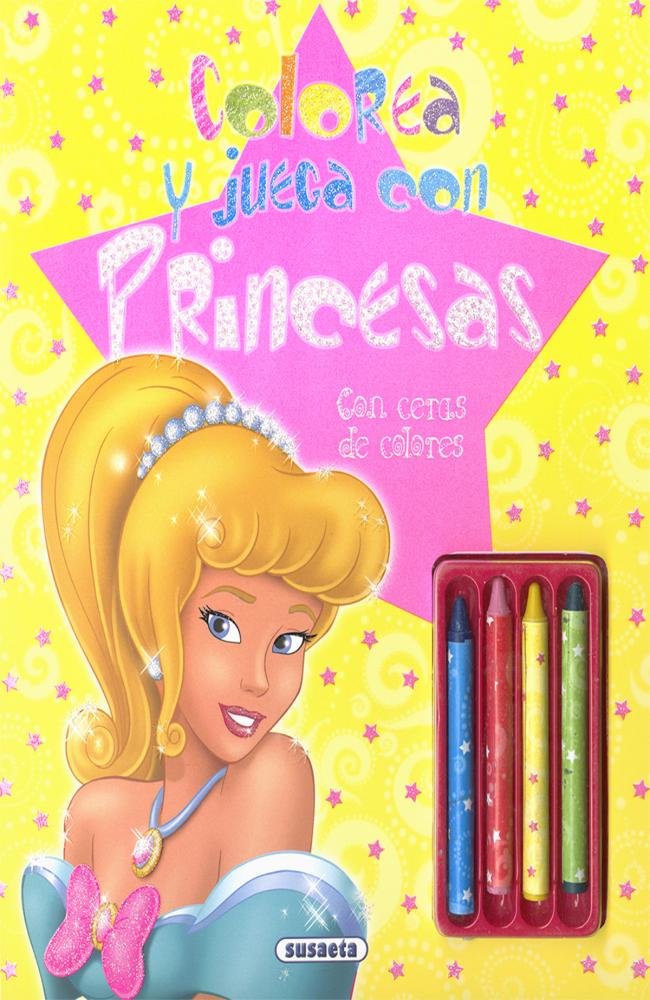 Colorea y juega con princesas (con ceras de colores)
