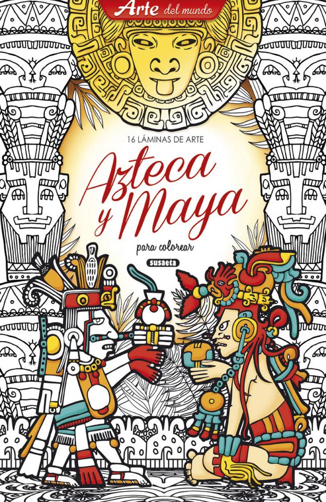 Láminas de arte azteca y maya para colorear