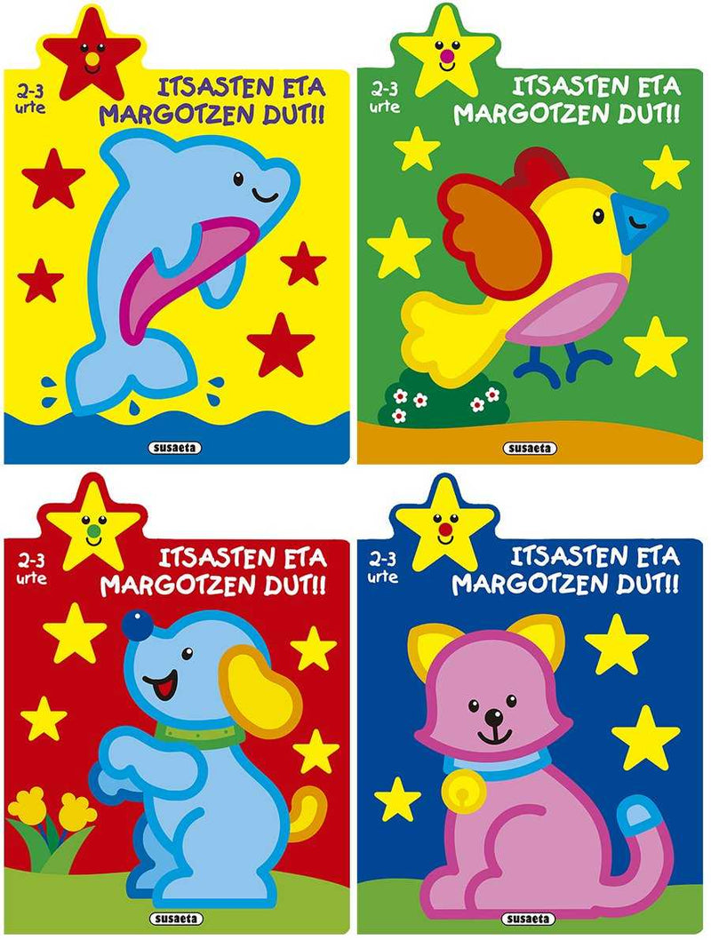 Itsasten eta margotzen dut!! 2-3 urte (4 titulu)