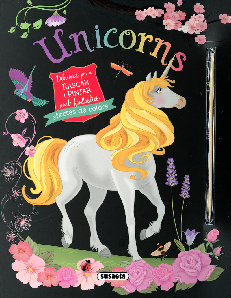 Unicorns. Dibuixos per a rascar i pintar