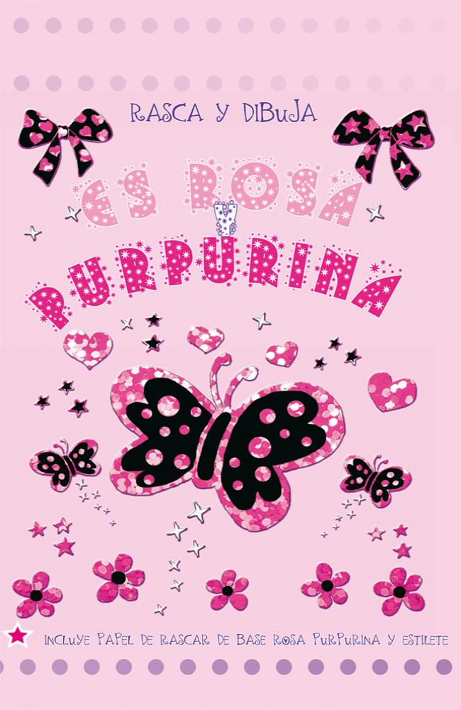 DIBUJA Y RASCA. Es rosa y purpurina