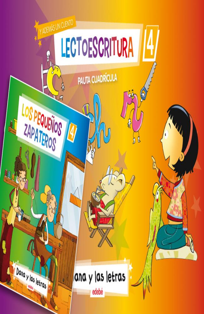 LECTOESCRITURA CUADERNO 4 PAUTA CUADRICULA + 1 CUENTO