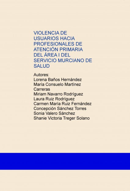 VIOLENCIA DE USUARIOS HACIA PROFESIONALES DE ATENCIÓN PRIMARIA DEL ÁREA I DEL SERVICIO MURCIANO DE SALUD