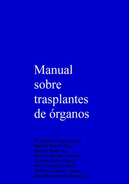 Manual sobre trasplantes de órganos