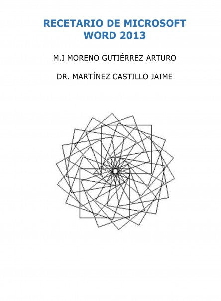 Recetario de Microsoft Word 2013