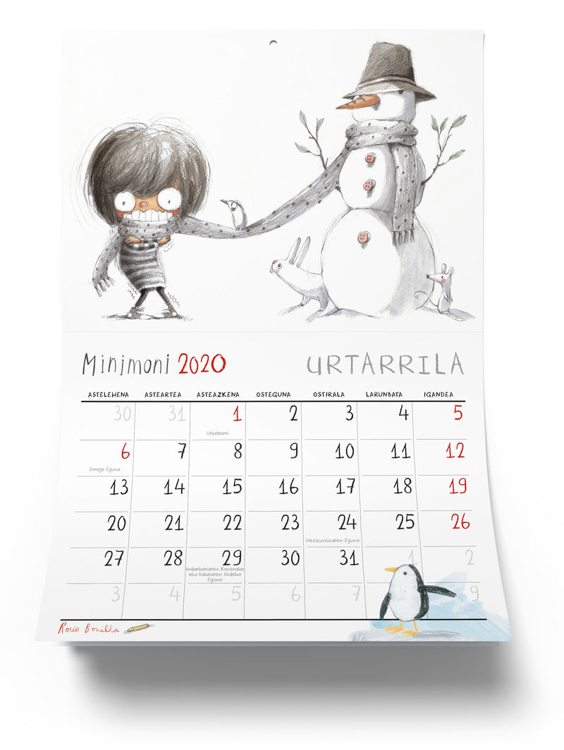 Calendario Minimoni Euskera